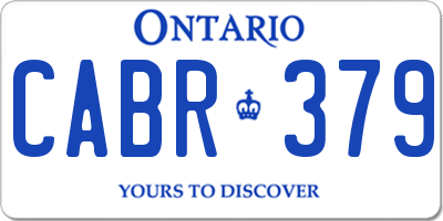 ON license plate CABR379