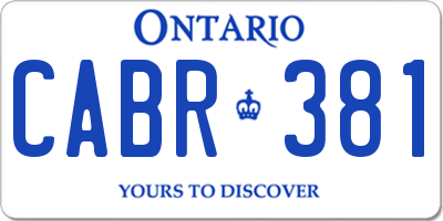 ON license plate CABR381