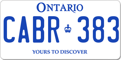 ON license plate CABR383