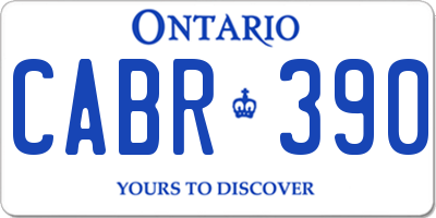 ON license plate CABR390