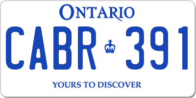 ON license plate CABR391