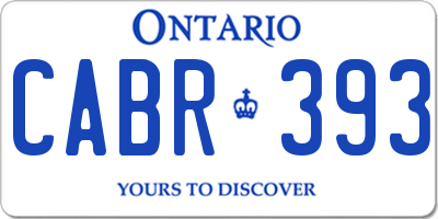 ON license plate CABR393