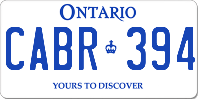 ON license plate CABR394