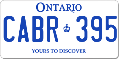 ON license plate CABR395