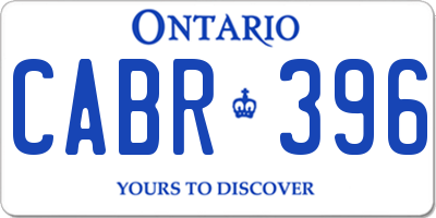 ON license plate CABR396