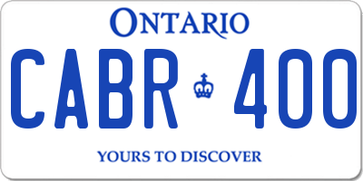 ON license plate CABR400