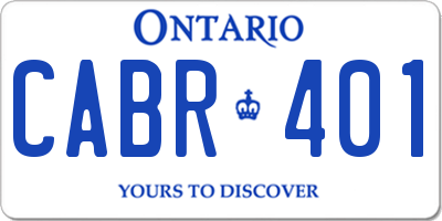 ON license plate CABR401