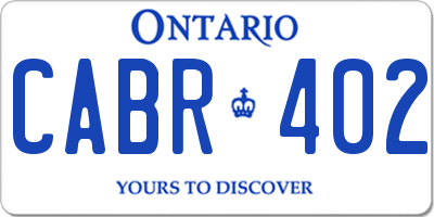 ON license plate CABR402