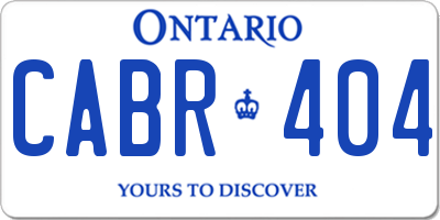 ON license plate CABR404