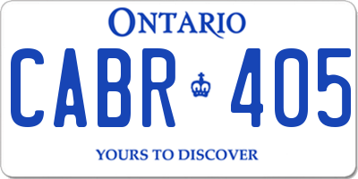 ON license plate CABR405