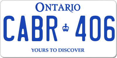 ON license plate CABR406