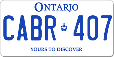 ON license plate CABR407