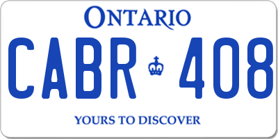 ON license plate CABR408