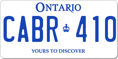 ON license plate CABR410