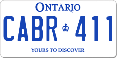 ON license plate CABR411