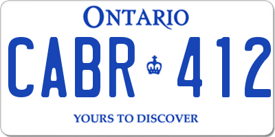 ON license plate CABR412