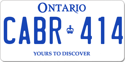 ON license plate CABR414