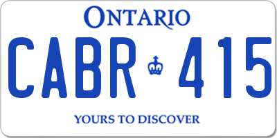 ON license plate CABR415