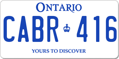 ON license plate CABR416