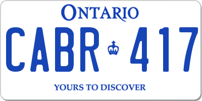 ON license plate CABR417