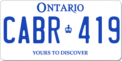 ON license plate CABR419