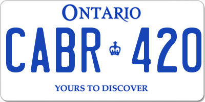 ON license plate CABR420