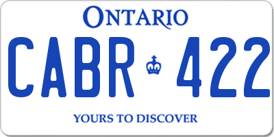 ON license plate CABR422