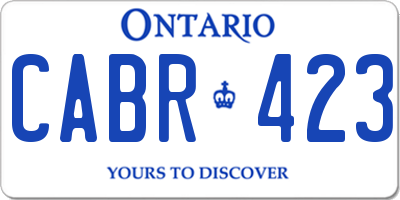 ON license plate CABR423