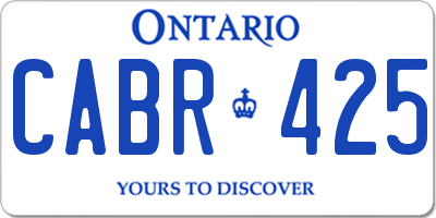 ON license plate CABR425