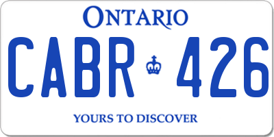 ON license plate CABR426