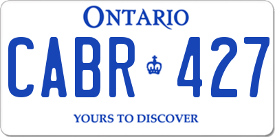 ON license plate CABR427