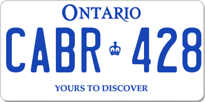 ON license plate CABR428