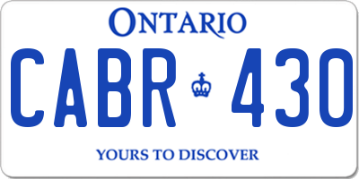 ON license plate CABR430