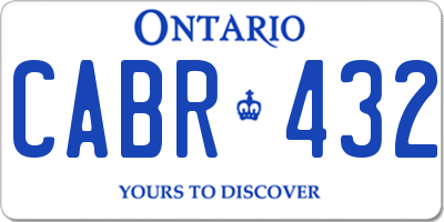 ON license plate CABR432