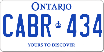 ON license plate CABR434