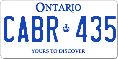 ON license plate CABR435