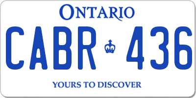 ON license plate CABR436