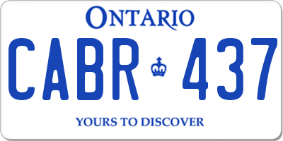 ON license plate CABR437