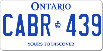 ON license plate CABR439