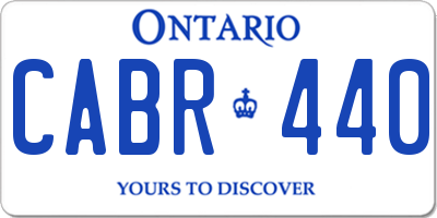 ON license plate CABR440