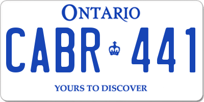 ON license plate CABR441