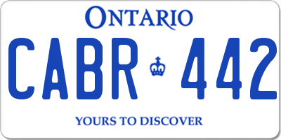 ON license plate CABR442