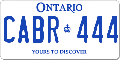 ON license plate CABR444