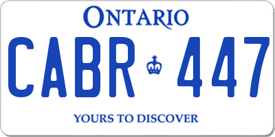 ON license plate CABR447