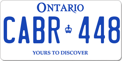 ON license plate CABR448