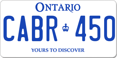 ON license plate CABR450