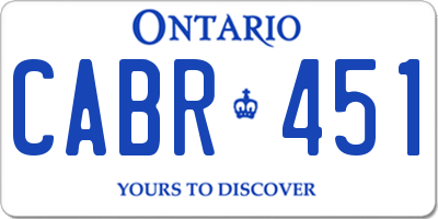 ON license plate CABR451