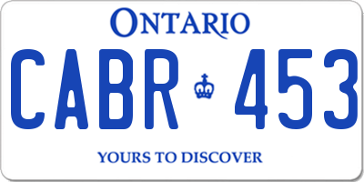 ON license plate CABR453