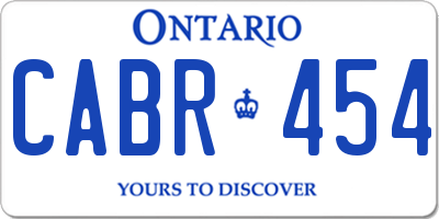 ON license plate CABR454