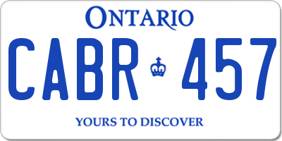 ON license plate CABR457